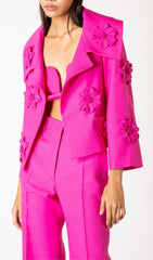 Geblümtes zweiteiliges Jackenkleid in Rot