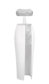 TRÄGERLOSES ZWEITEILIGES SET MIT KRISTALL