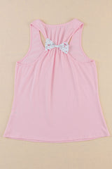 Rosa Tanktop mit aufgesetzten Taschen und Blumenmuster