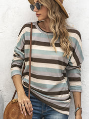 Striped All Match Casual Round Neck T-Shirt