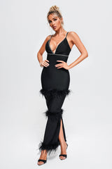Ginny Feather Maxi Bandage Dress