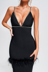 Ginny Feather Maxi Bandage Dress
