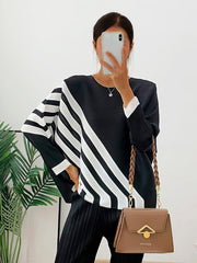 Camiseta plisada de rayas sueltas