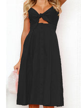 Floral V Neck Tie Spaghetti Strap Beach Midi Dress