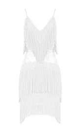 TASSEL LACE MINI DRESS IN PINK