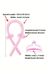 Rosa Haarband mit hitzefreiem Lockenwickler aus Schwamm