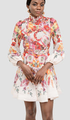 PATTI FLORAL BELT MINI DRESS