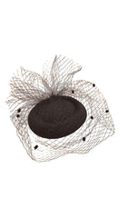 SOMBRERO DE FIELTRO CON VELO DE RED DE MALLA