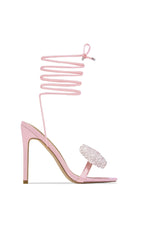 PINKE HEELS MIT KREUZSPITZE UND STRASSSCHLEIFE