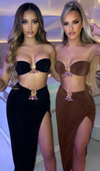 TRÄGERLOSES TOP MAXIKLEID ZWEITEILIGER ANZUG