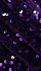 VESTIDO MIDI DE LENTEJUELAS CON ESPALDA DEScubierta Y CUELLO EN V EN COLOR MORADO