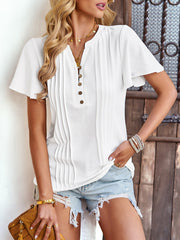 Camisetas casuales holgadas de manga corta con cuello en V