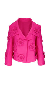 Geblümtes zweiteiliges Jackenkleid in Rot