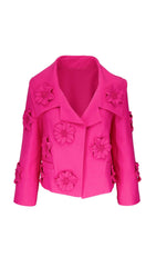 Geblümtes zweiteiliges Jackenkleid in Rot