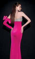 VESTIDO IRREGULAR DE UN SOLO HOMBRO CON LAZO GRANDE EN ROSA MELOCOTÓN