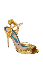 STRAPPY HEEL SANDALS IN GOLD