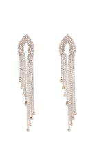 SILVER DIAMANTE TASSEL EARRINGS