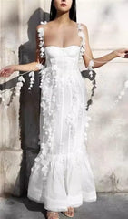 Maxikleid mit Blumen und Meerjungfrauen-Motiv