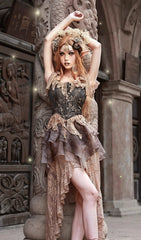 FALDA DE ORGANZA LOLITA CON ENCAJE Y ABERTURA