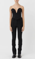 Plunge-Korsett-Top in Schwarz