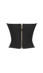 TRÄGERLOSES KORSETT-CROPPED-TOP IN SCHWARZ