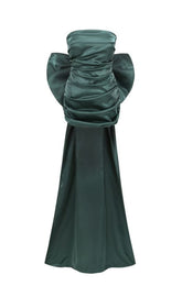 TRÄGERLOSES MINIKLEID MIT SCHLEIFE IN GRÜN