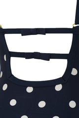 Schwarzer Sommer-Badeanzug mit Punkten