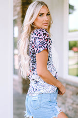 Rosa Leopardenmuster Gebleichtes Blanko-T-Shirt