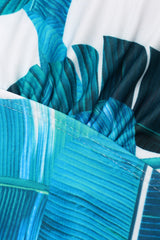 Blauer Neckholder-Badeanzug mit Print und Schlüsselloch