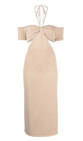 MIDIKLEID MIT NECKHOLDER-AUSSCHNITT