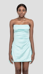 TRÄGERLOSES KORSETTKLEID IN GRÜN