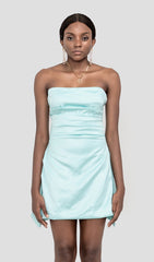 TRÄGERLOSES KORSETTKLEID IN GRÜN