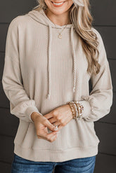 Pergament-Kapuzenpullover mit Kordelzug