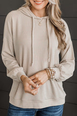 Pergament-Kapuzenpullover mit Kordelzug