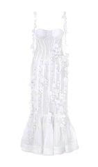 Maxikleid mit Blumen und Meerjungfrauen-Motiv