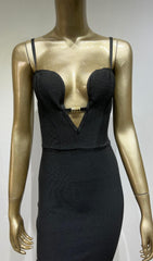 Rückenfreies Minikleid mit Trägern in Schwarz