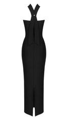 TRÄGERLOSES MAXIKLEID IN SCHWARZ