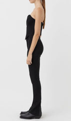 Plunge-Korsett-Top in Schwarz