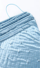 BODYCON-MINIKLEID MIT TRÄGERN IN BLAU