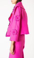 Geblümtes zweiteiliges Jackenkleid in Rot