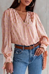 Orangefarbener Body mit langen Ärmeln und Überrock in Metallic-Gold mit Punkten