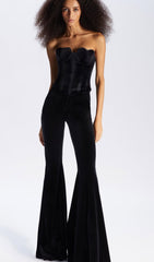 TRÄGERLOSES KORSETT-CROPPED-TOP IN SCHWARZ