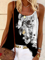 Lässiges Cami-Top in Übergröße, Damen-Camisole mit buntem Gittermuster und Rundhalsausschnitt, leicht dehnbar