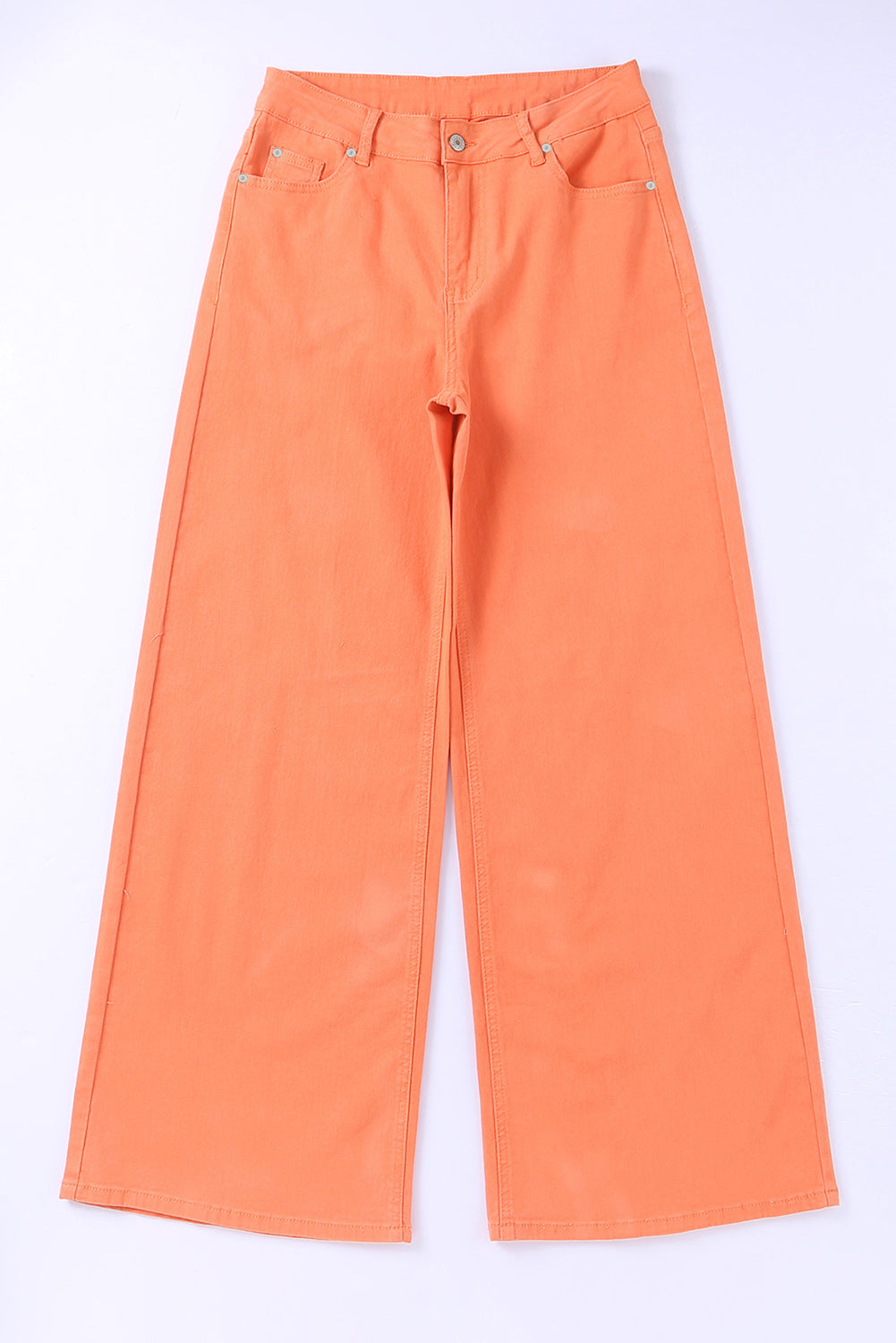 Orange Acid Wash High Waist Wide Leg Jeans