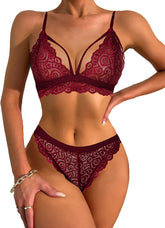 Avidlove BH- und Höschen-Set, Dessous-Set für 2-teiliges Spitzen-Bralette- und Höschen-Set