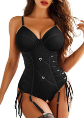 Avidlove Korsett-Dessous für Strumpfhalter, Dessous-Set, Bauchkontrolle, Teddy-Bodysuit, Boudoir-Outfit