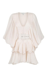 DRAPIERTES MINIKLEID MIT TIEFEM AUSSCHNITT