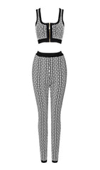 JACQUARD-ZWEITEILIGES SET IN GRAU