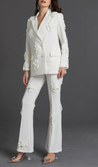 STEREO FLOWER MID-RISE JEANS IN WEISS