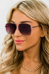 Pink Gradient Colors Tinted Lens Oversized Sunglasses